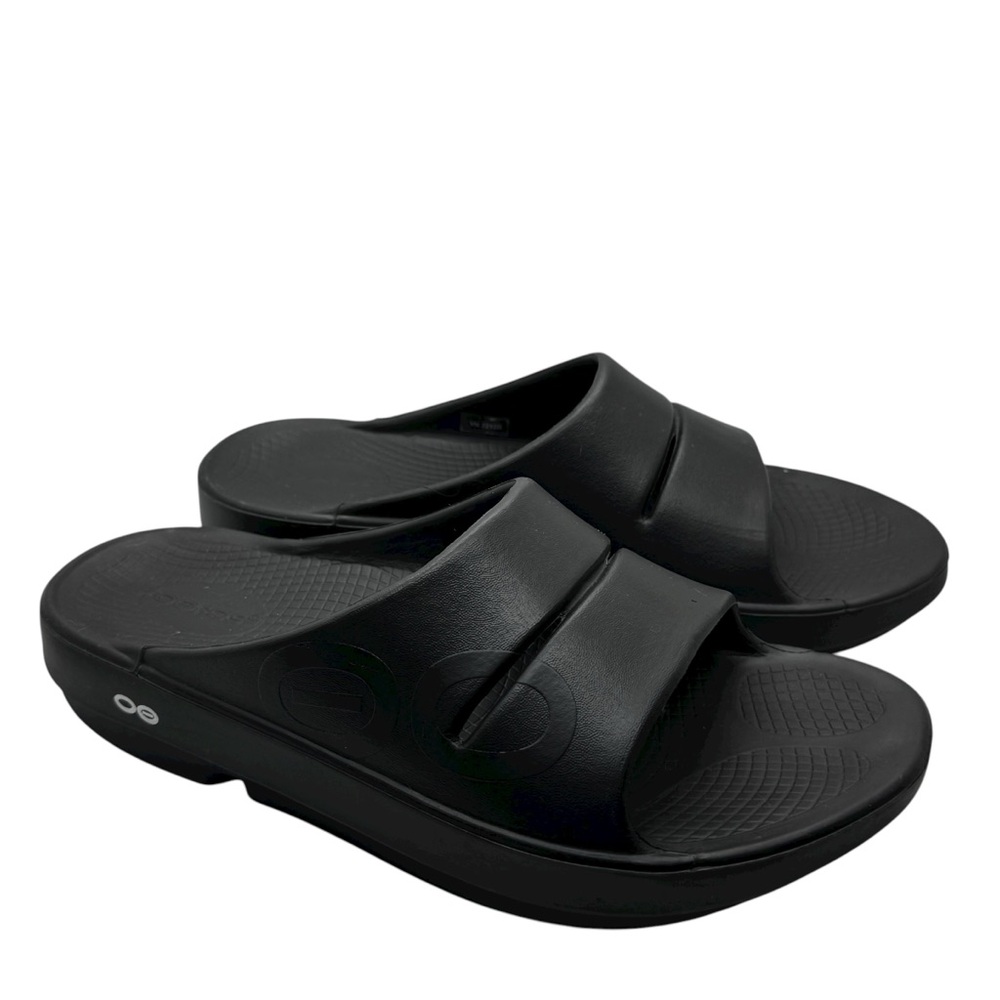 OOFOs OOahh Black Unisex Slide Sandals Size M9/W11 - Picture 2 of 9